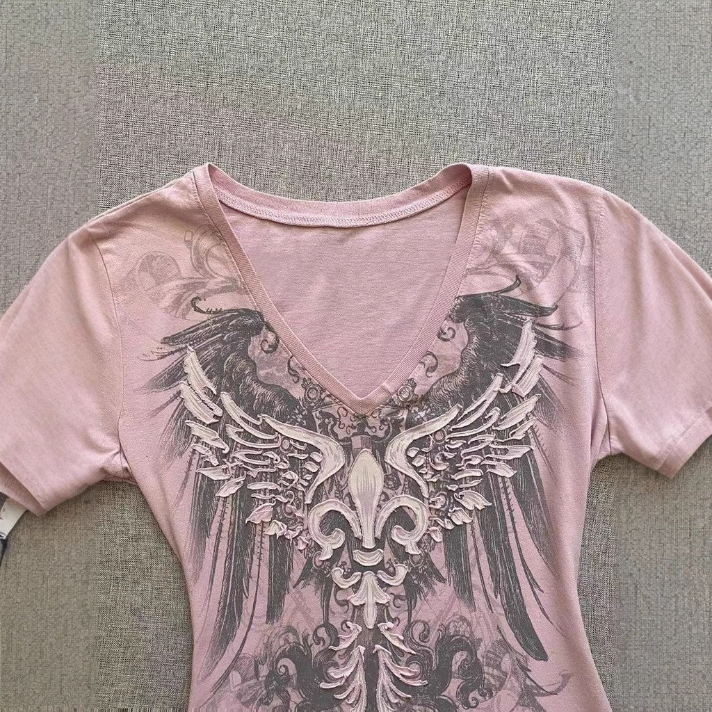 Elisette Printed V-Neck Tee