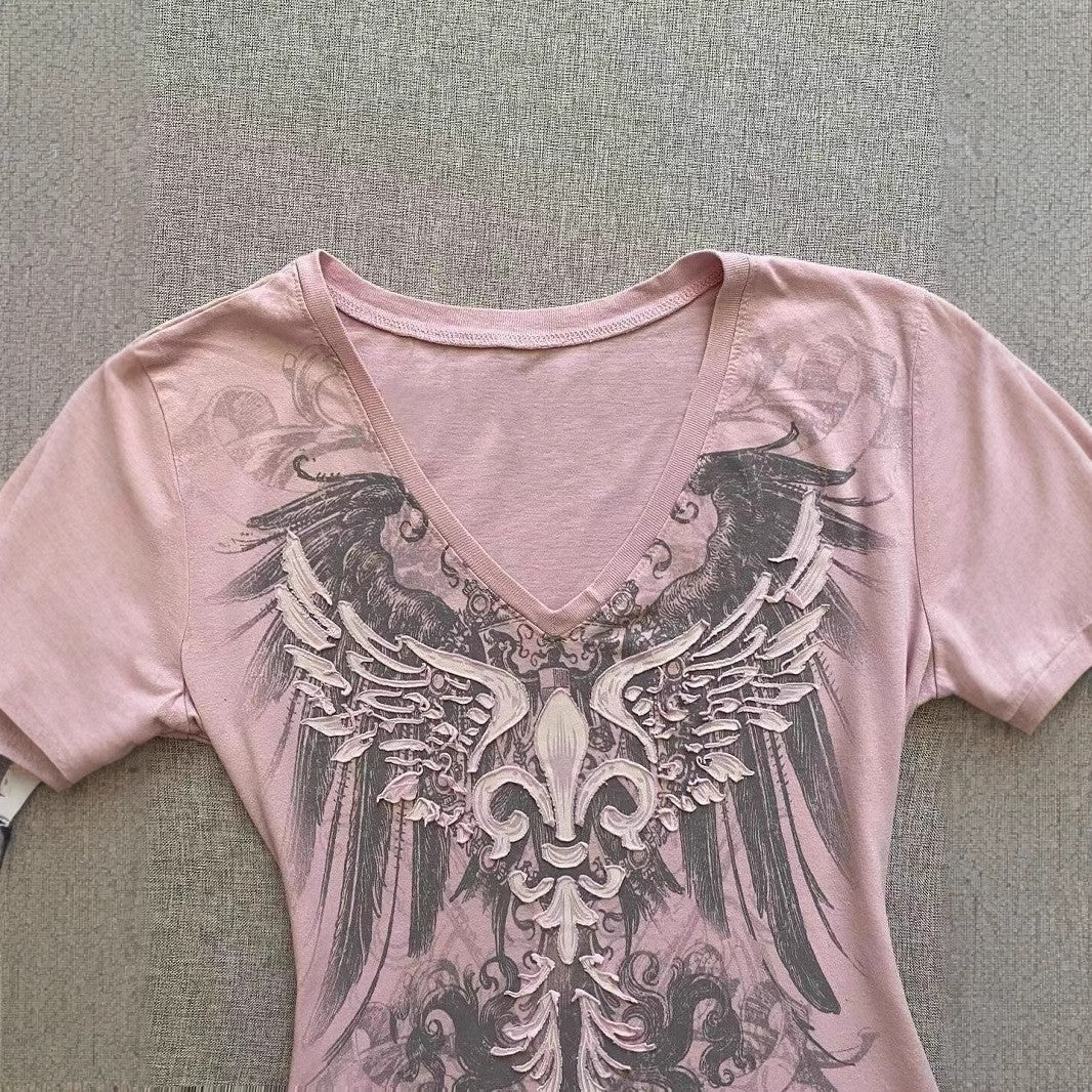 Elisette Printed V-Neck Tee