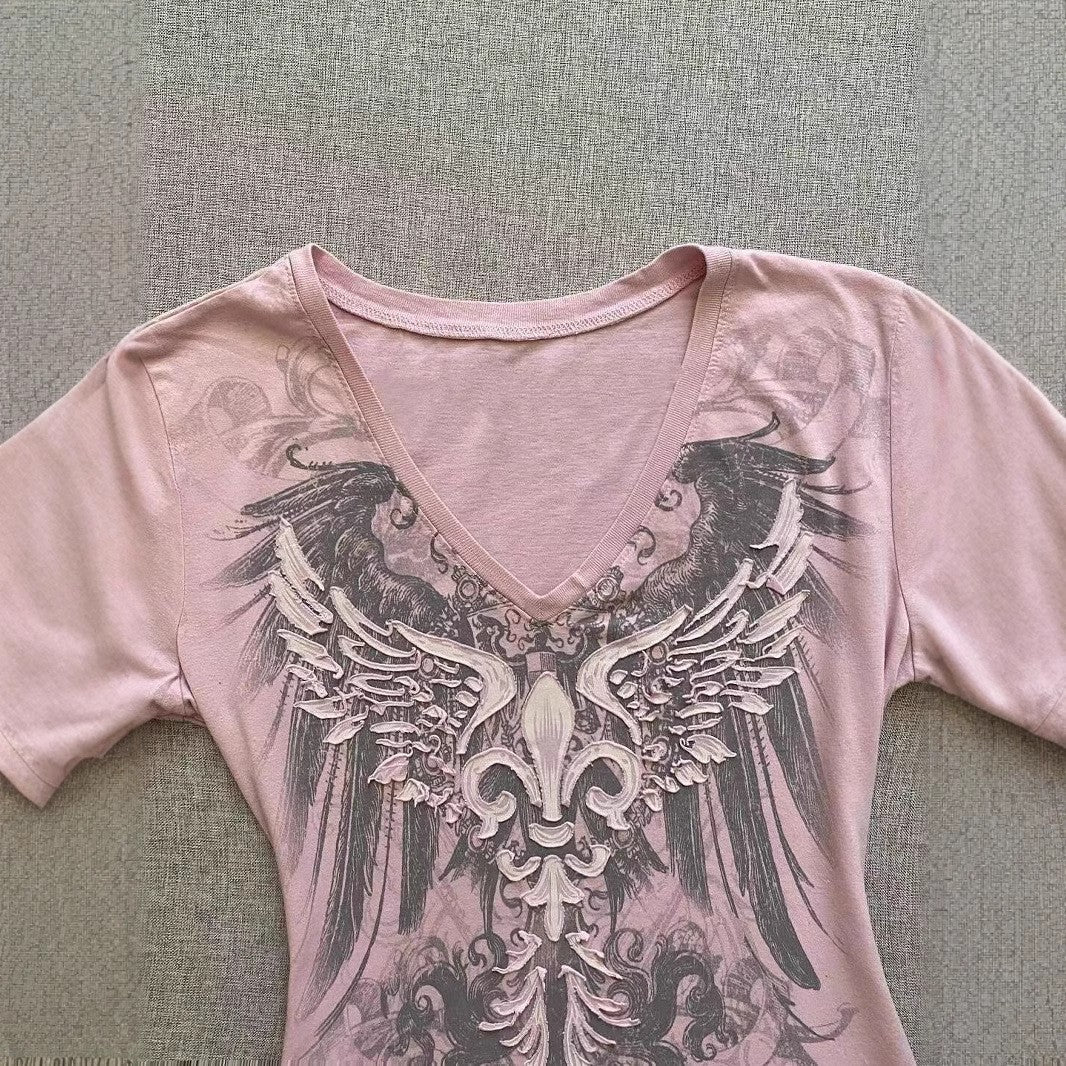 Elisette Printed V-Neck Tee