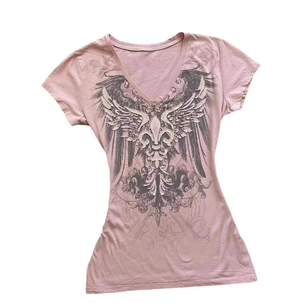 Elisette Printed V-Neck Tee