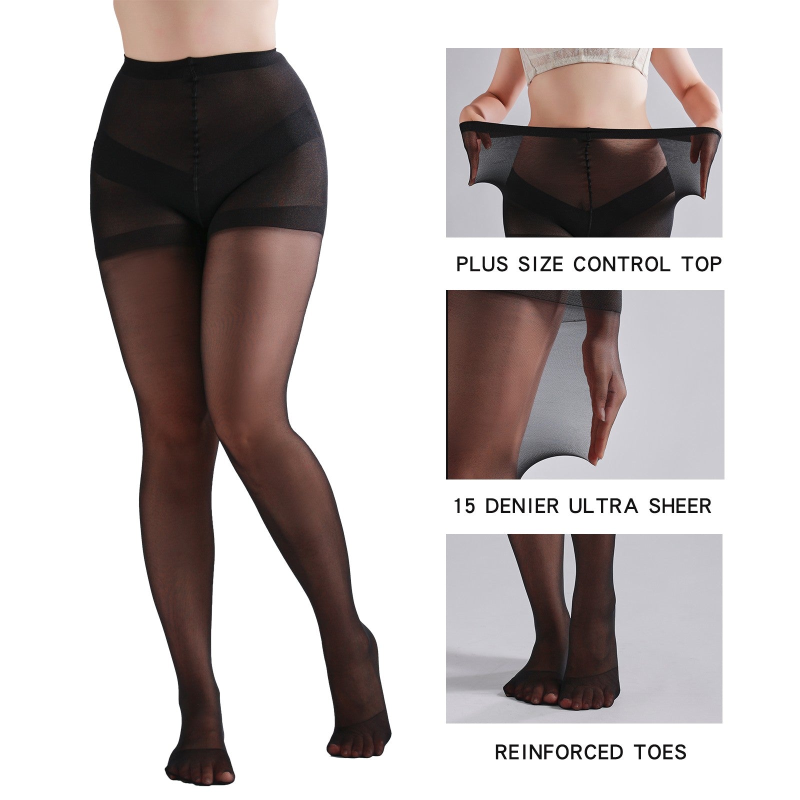 Elisienne 20D Sheer Control Tights - 3 Pack