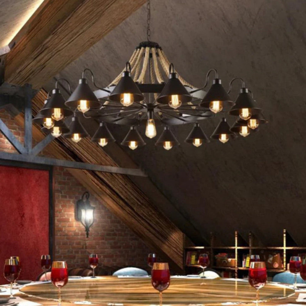 Industrial Rope Chandelier