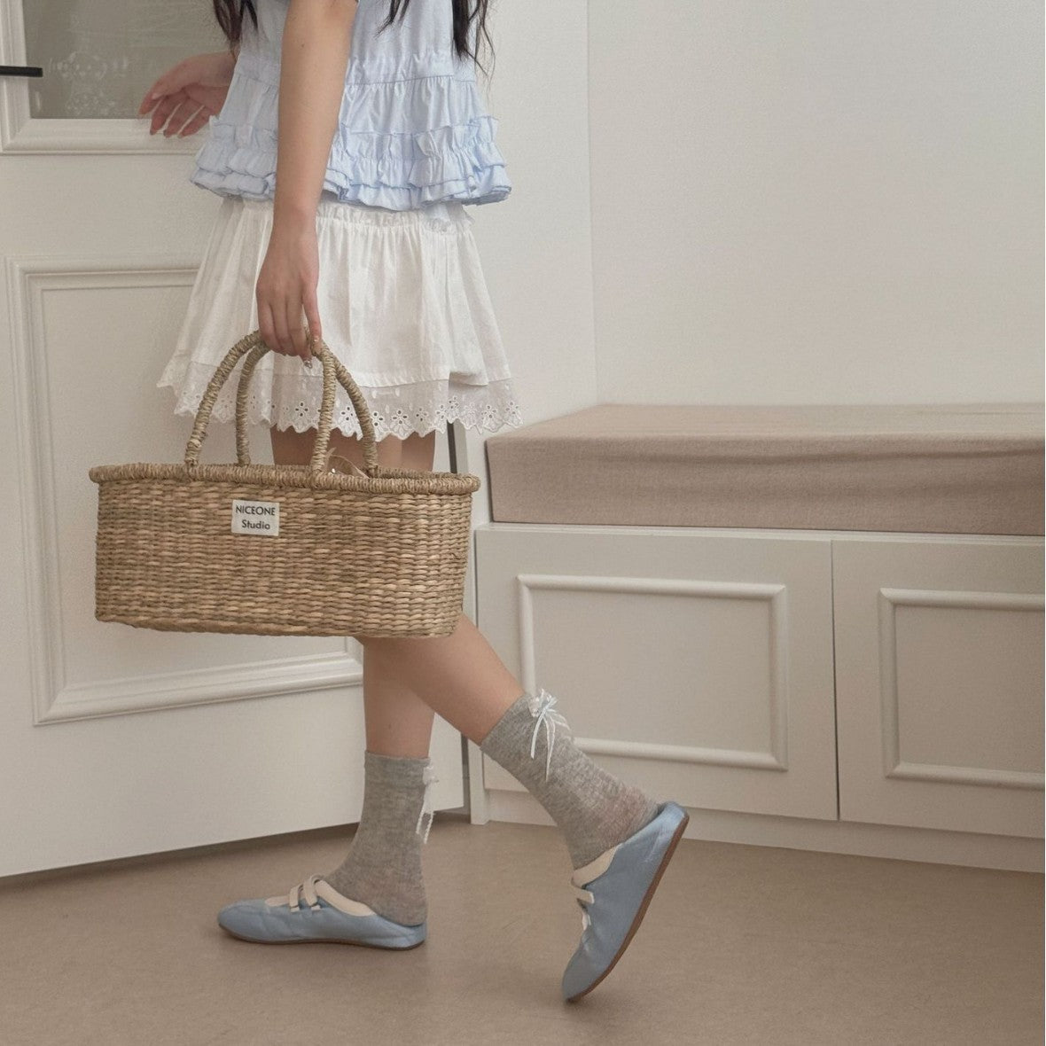 Lacielle Lace Ribbon Ballet Socks