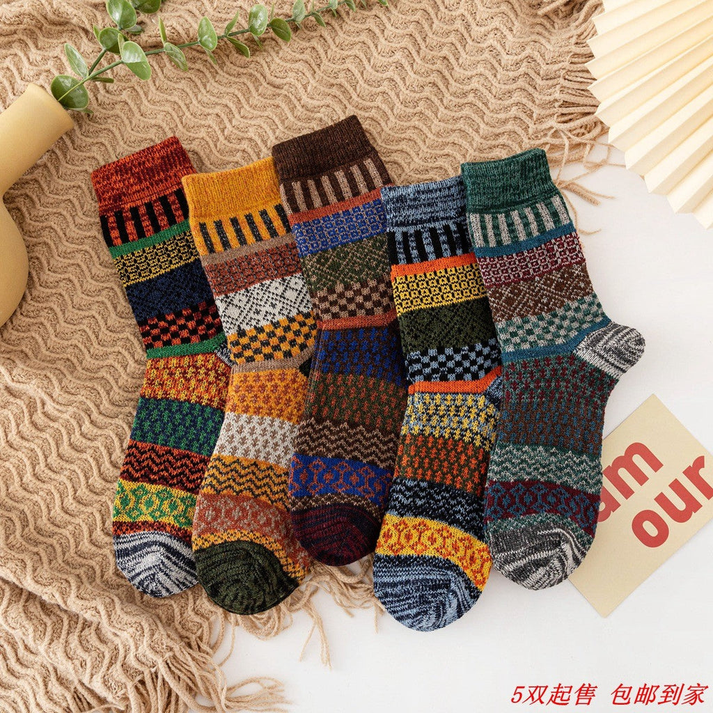 Mirelle Angora Wool Winter Socks - 5 Pair Set