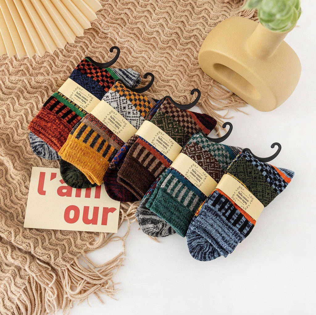 Mirelle Angora Wool Winter Socks - 5 Pair Set