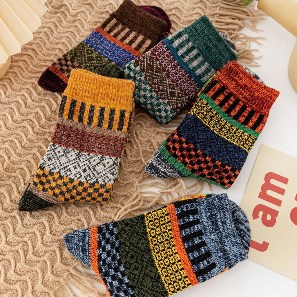Mirelle Angora Wool Winter Socks - 5 Pair Set