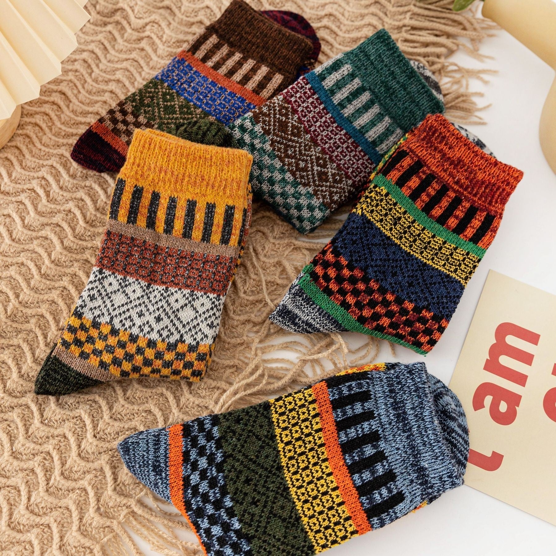 Mirelle Angora Wool Winter Socks - 5 Pair Set
