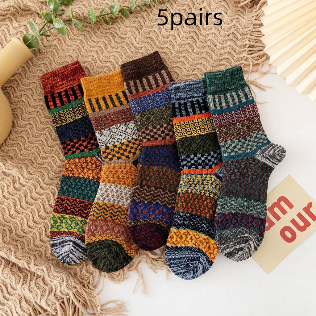 Mirelle Angora Wool Winter Socks - 5 Pair Set