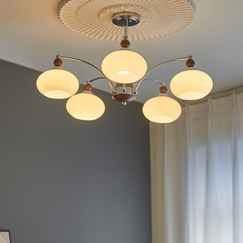 Persimmon Glass Chandelier