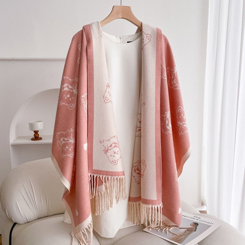 Valette Double-Sided Tassel Shawl