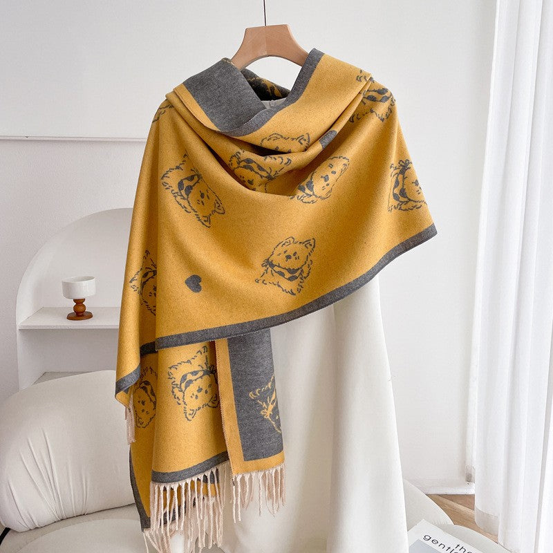 Valette Double-Sided Tassel Shawl