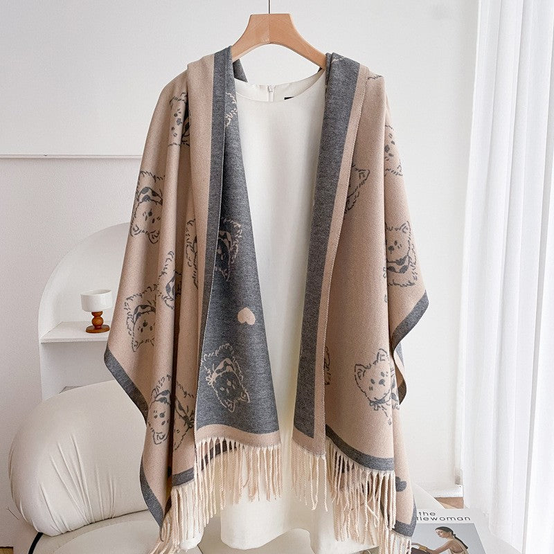 Valette Double-Sided Tassel Shawl