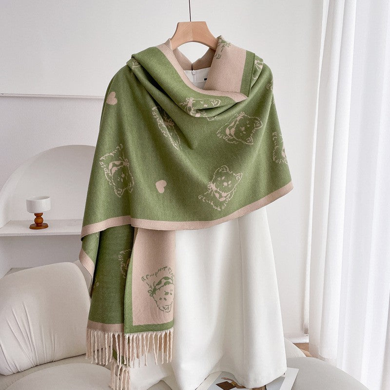 Valette Double-Sided Tassel Shawl