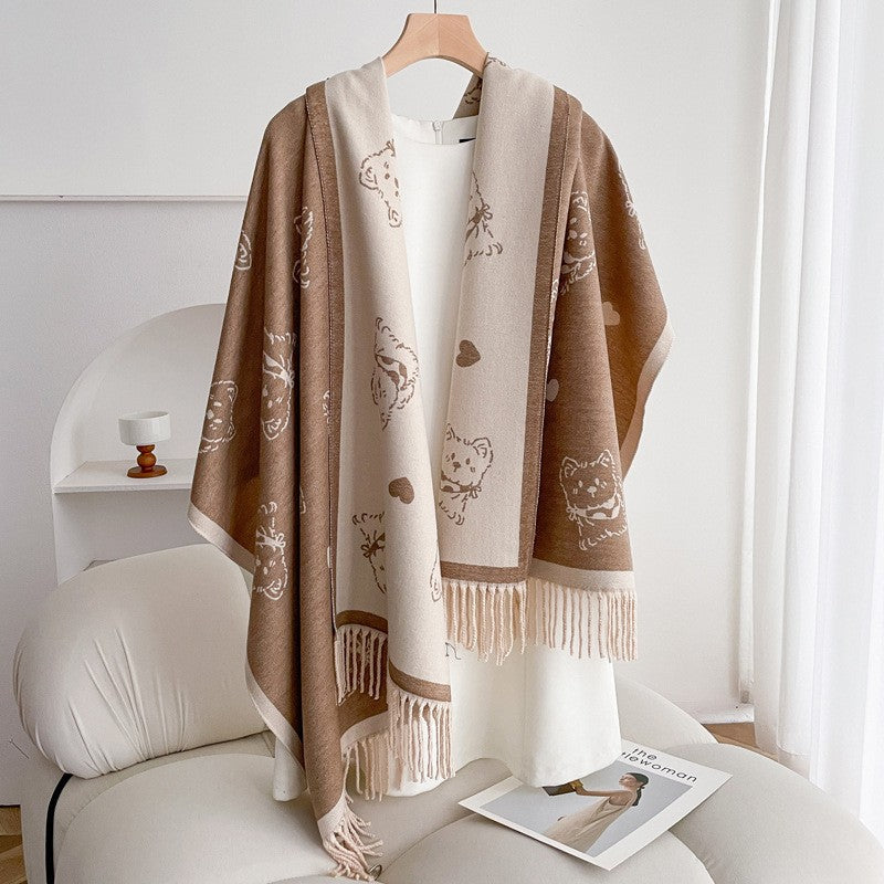 Valette Double-Sided Tassel Shawl