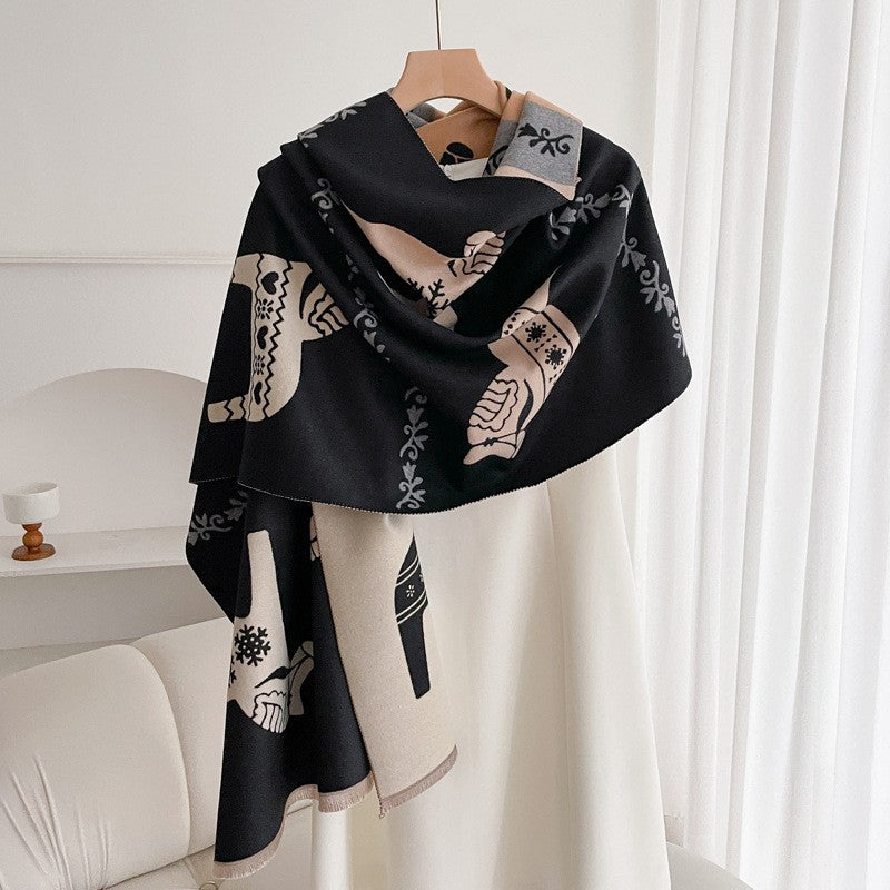 Valette Double-Sided Tassel Shawl