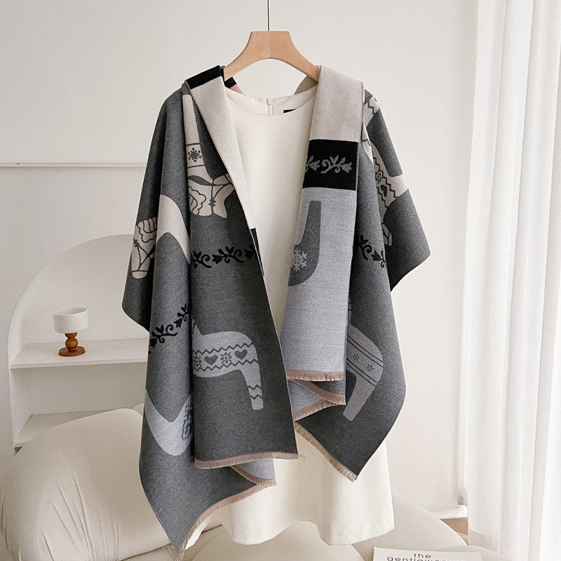 Valette Double-Sided Tassel Shawl