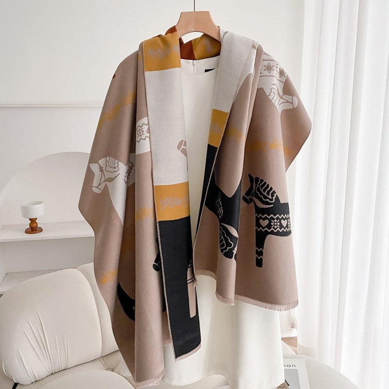 Valette Double-Sided Tassel Shawl