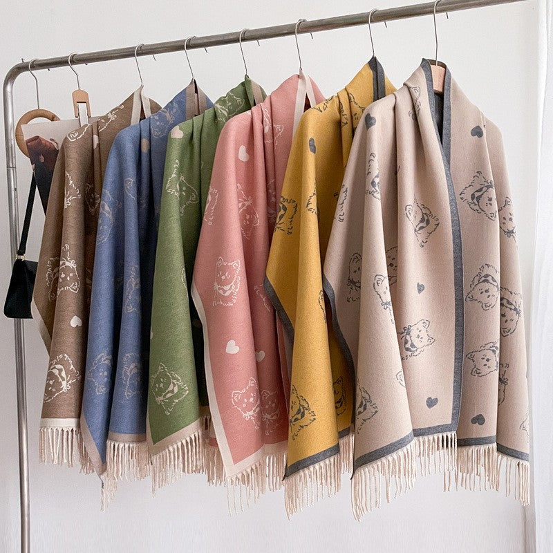 Valette Double-Sided Tassel Shawl