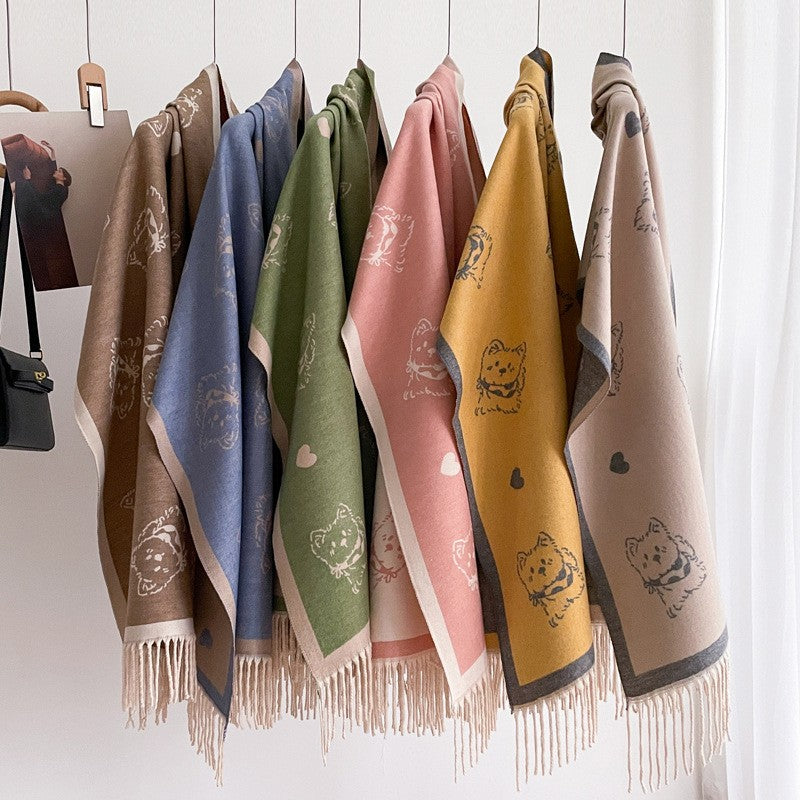 Valette Double-Sided Tassel Shawl