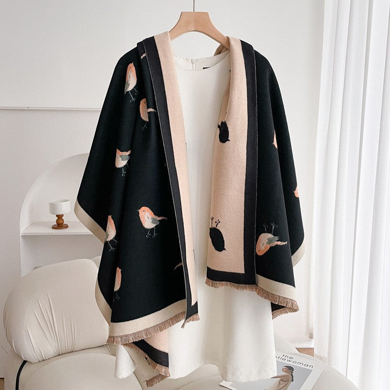 Valette Double-Sided Tassel Shawl
