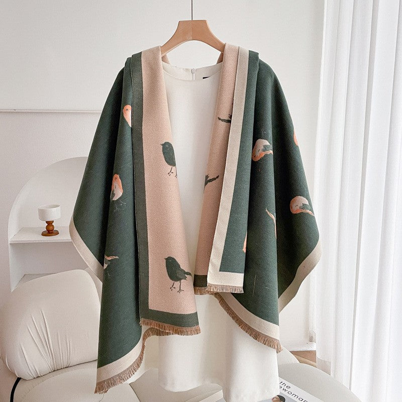 Valette Double-Sided Tassel Shawl