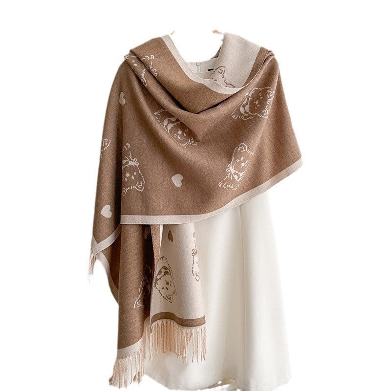 Valette Double-Sided Tassel Shawl