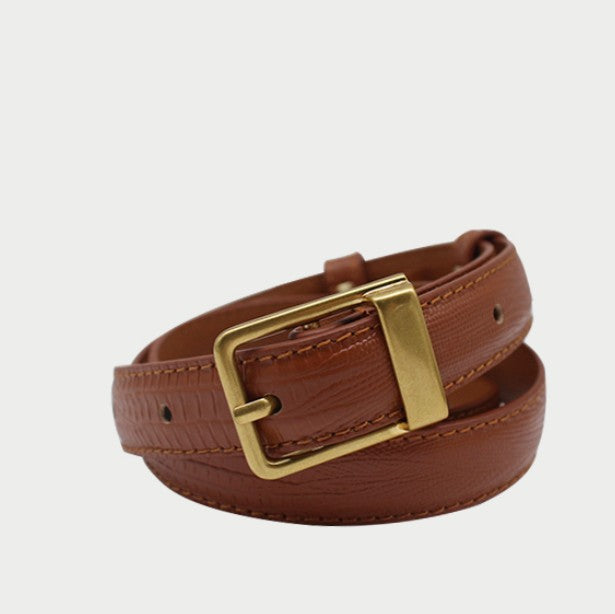 Valise Lizard-Embossed Cowhide Belt