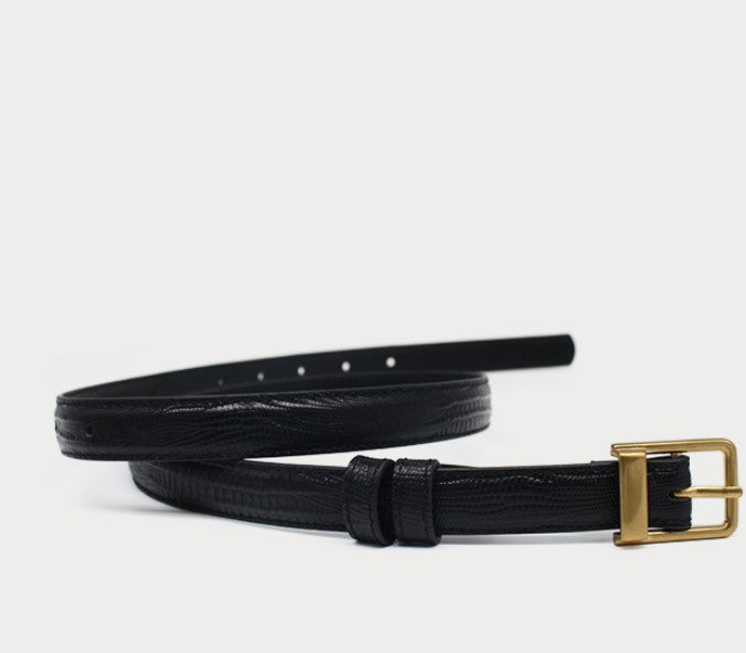 Valise Lizard-Embossed Cowhide Belt