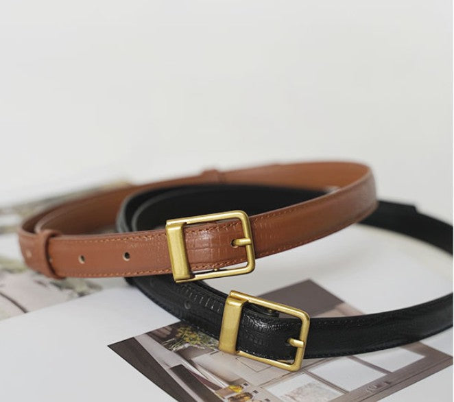 Valise Lizard-Embossed Cowhide Belt