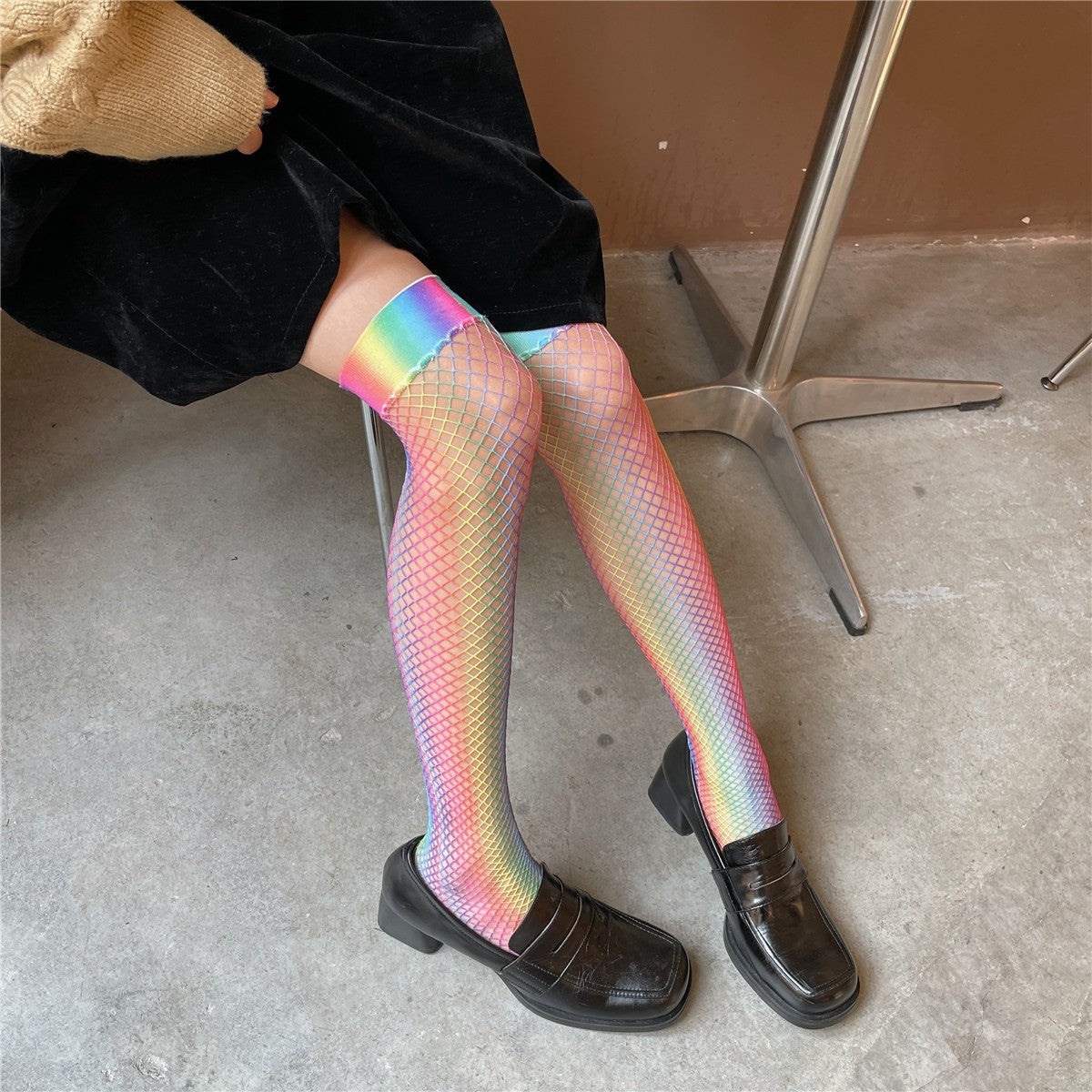 Veloura Mesh Thigh Highs