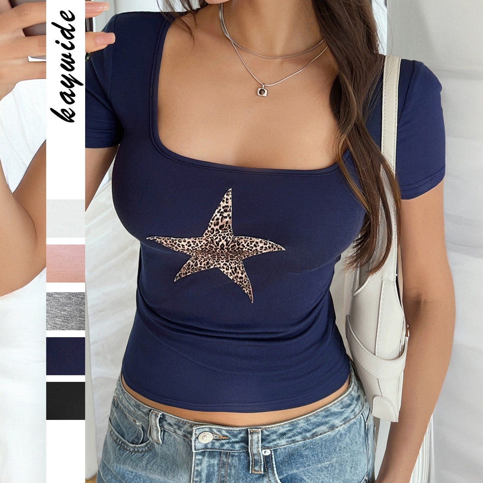 Zanara Leopard Print Pleated Tee